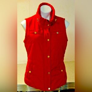 Style&Co Sport Women’s Full Zip Snap Front Quilted Puffer Pocket Red Sze Large